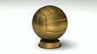 Close-up on a turning golden volleyball trophy Close-up on a turning golden volleyball trophy