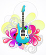 Abstract with blue electric guitar Abstract with blue electric guitar