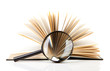 open book with magnifying glass