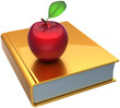 School book and apple education. Knowledge fresh idea concept