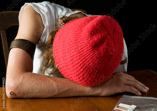 Photo: teen boy in stupor after shooting heroin teen boy in stupor after shooting heroin