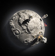 Astronauts on the moon