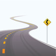 The asphalted road leaving in a distance.Vector illustration The asphalted road leaving in a distance.Vector illustration