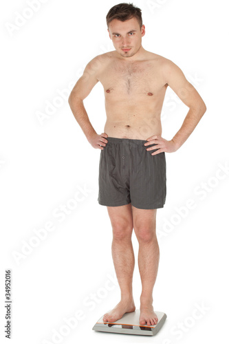 Photo: standing on scale young man in panties standing on scale young man in panties