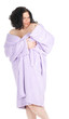 temptation -  overweight, fat woman in bathrobe
