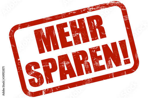 Illustration: Grunge STempel rot MEHR SPAREN! Grunge STempel rot MEHR SPAREN!
