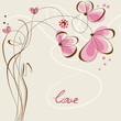 Love floral card Love floral card