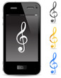 touch phone with music note