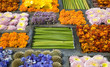 Texture of many different flowers in blocks