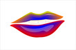COLORFUL  Sensual mouth with smile. vector