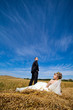 Beautiful couple on the yellow field