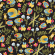Insects world seamless texture.