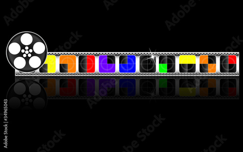 Vector: colorful filmstrip; vector colorful filmstrip; vector