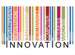 colorful INNOVATIONtext barcode, vector