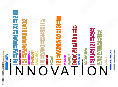 Vector: colorful INNOVATION text bar-code, vector colorful INNOVATION text bar-code, vector