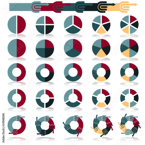 Vector: colorful progress pie colorful progress pie