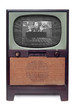 Vintage 1950 TV Television  Isolated on White