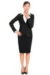 thinking business woman standing