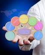 Business man show customer feedback diagram