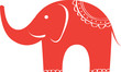 Indian elephant. Cute animal character.