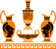 set of hellenic vases. stencils