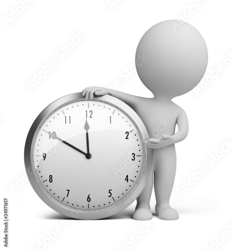 Illustration: 3d small people - clock 3d small people - clock
