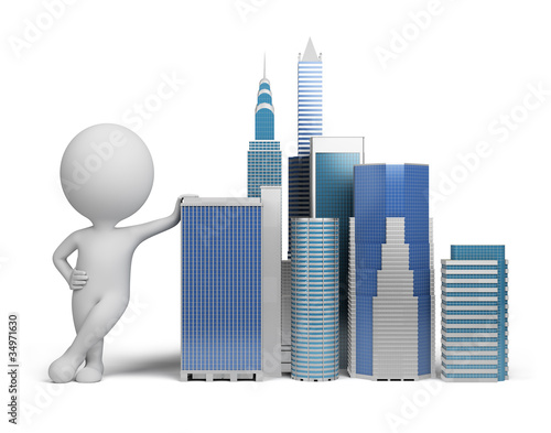 Illustration: 3d small people - skyscrapers 3d small people - skyscrapers