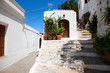 Narrow street in Lindos.Rhodes island, Greece Narrow street in Lindos.Rhodes island, Greece