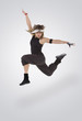 Foto: Teenager dancing breakdance in action Teenager dancing breakdance in action