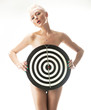 Woman with shooting target