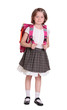 Little girl with schoolbag Little girl with schoolbag