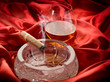 cuban cigar and and glass liquor over red satin cuban cigar and and glass liquor over red satin