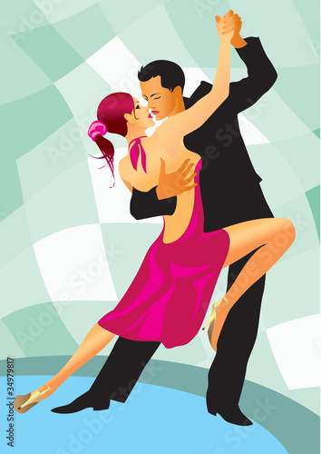 Vector: couple participates in competitions in sport dancing couple participates in competitions in sport dancing