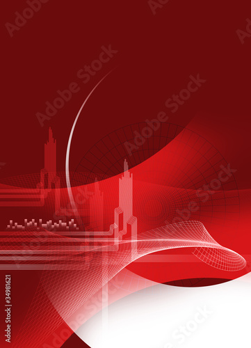 Illustration: red financial template red financial template