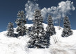 Montagna alberi innevati neve