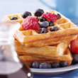 Photo: blueberry waffles with strawberries blueberry waffles with strawberries
