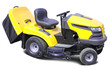 Photo: Yellow lawn mower over white Yellow lawn mower over white