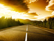 sunset on the road
