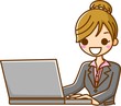 パソコンを操作するビジネスウーマン