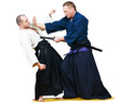 Sparring of two jujitsu fighters