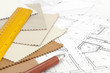 color samples of architectural materials - leather