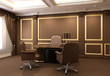 Furniture in wooden office interior