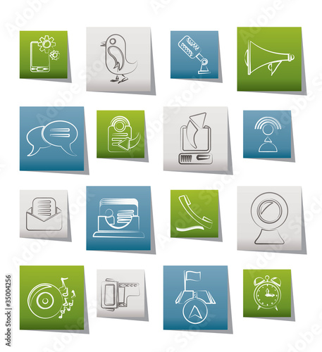 Vector: Mobile Phone and communication icons - vector icon set Mobile Phone and communication icons - vector icon set
