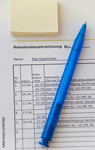 Foto: Reisekostenabrechnung Reisekostenabrechnung