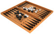 Leisure: backgammon with chips and dice isolated Leisure: backgammon with chips and dice isolated