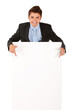 Foto: Business man with banner Business man with banner