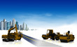 Construction de route vers la ville Construction de route vers la ville