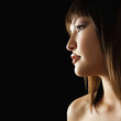 Serious mixed race woman