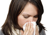 Woman who has caught cold
