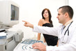 Doctor shows the results of the ultrasound